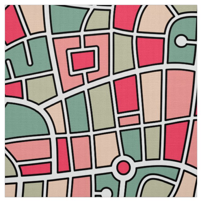 Map Pattern 030520 - Colours 02 Fabric (Swatch)