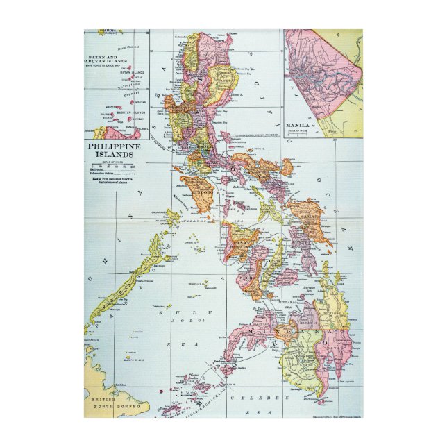 MAP: PHILIPPINES, 1905 ACRYLIC PRINT (Front)
