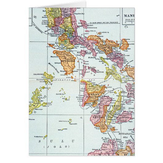 MAP: PHILIPPINES, 1905 CARDS (Front)