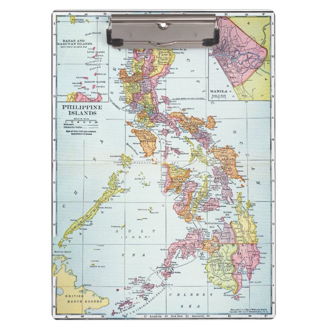 MAP: PHILIPPINES, 1905 CLIPBOARD (Front)