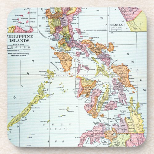 MAP PHILIPPINES 1905 COASTER