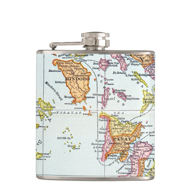 MAP: PHILIPPINES, 1905 FLASK (Front)