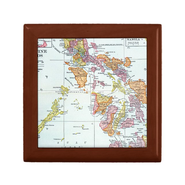 MAP: PHILIPPINES, 1905 KEEPSAKE BOX (Front)