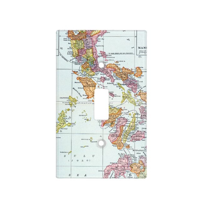 MAP: PHILIPPINES, 1905 LIGHT SWITCH COVER (Front)
