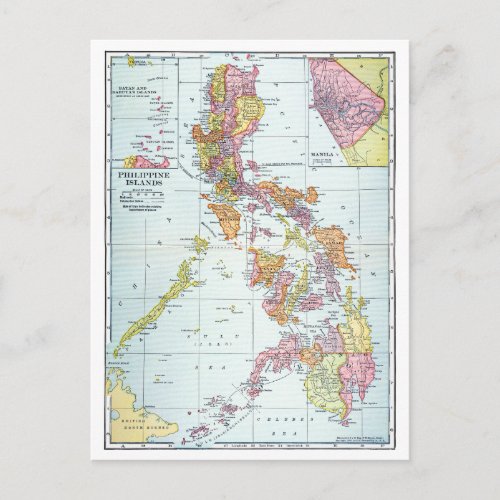 MAP PHILIPPINES 1905 POSTCARD