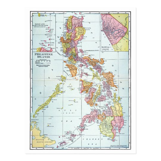 MAP: PHILIPPINES, 1905 POSTCARD | Zazzle.com