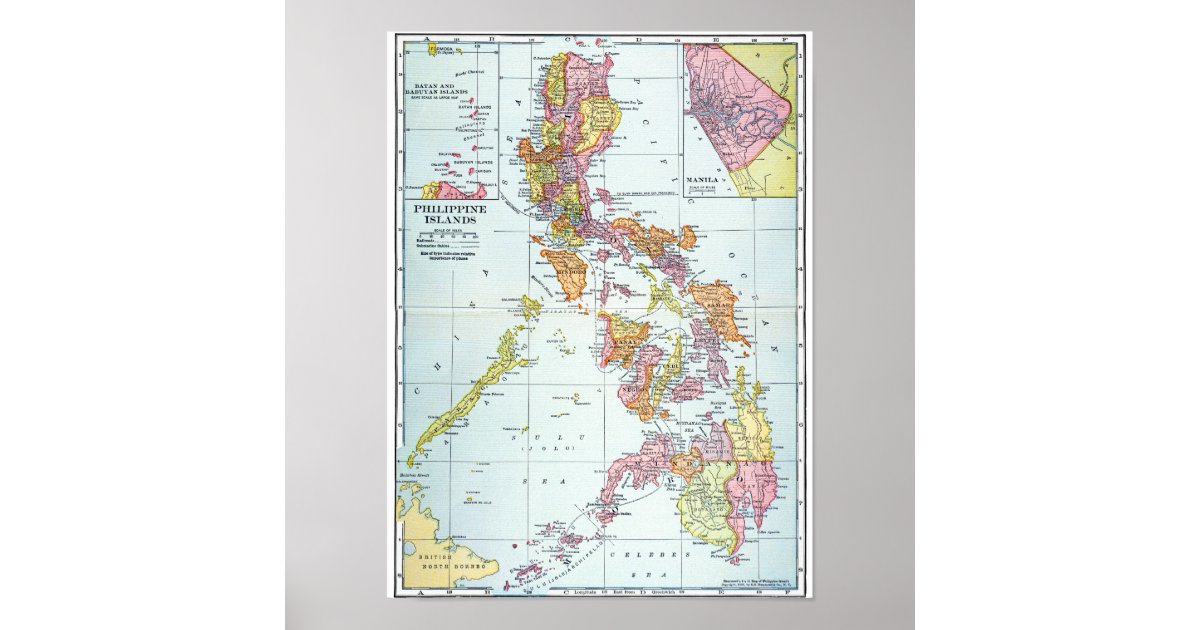 MAP: PHILIPPINES, 1905 POSTER | Zazzle