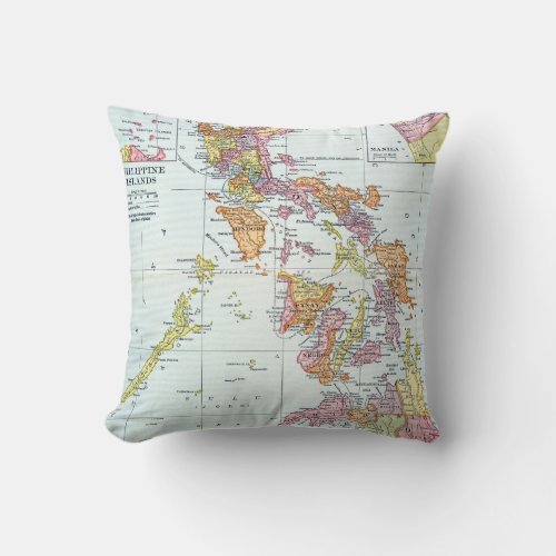 MAP PHILIPPINES 1905 THROW PILLOW