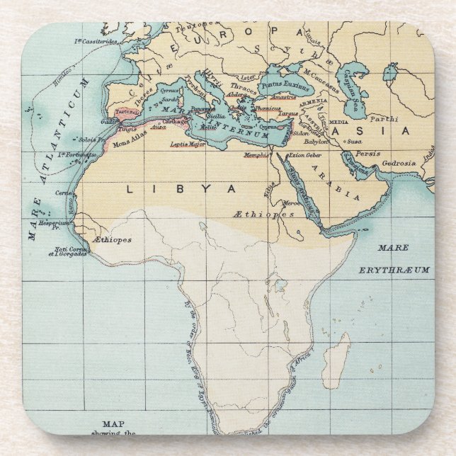 MAP: PHOENICIAN EMPIRE BEVERAGE COASTER (Front)