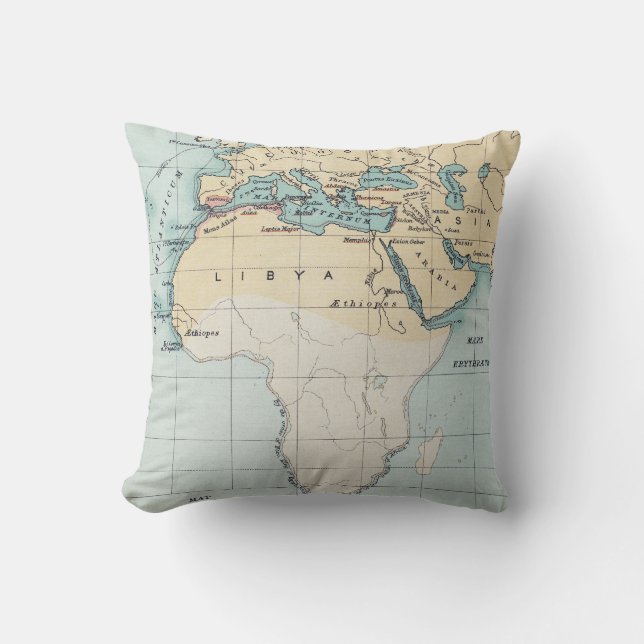 MAP: PHOENICIAN EMPIRE THROW PILLOW (Front)