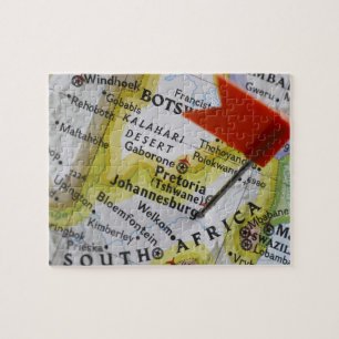 Map pin placed in Johannesburg, South Africa on Jigsaw Puzzle
