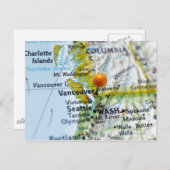 Map pin placed on Vancouver, Canada on map, Postcard | Zazzle