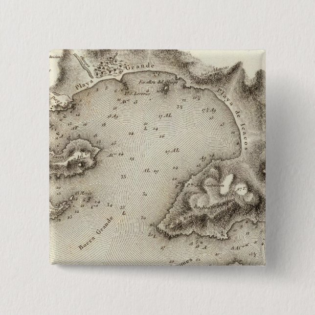 Map Port of Acapulco Pinback Button (Front)