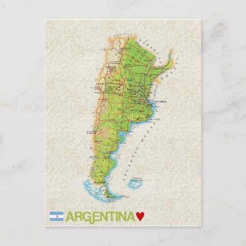 MAP POSTCARDS Argentina