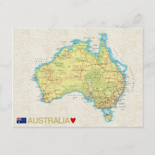 MAP POSTCARDS  Australia