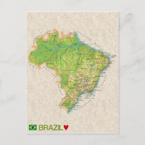 MAP POSTCARDS  Brazil