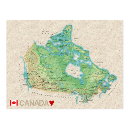 MAP POSTCARDS ♥ Canada | Zazzle.com