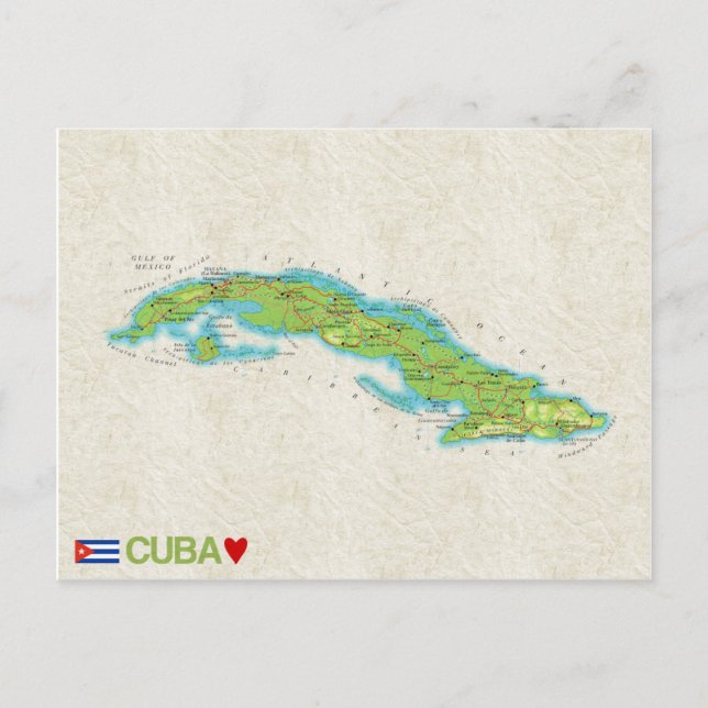 MAP POSTCARDS ♥ Cuba (Front)