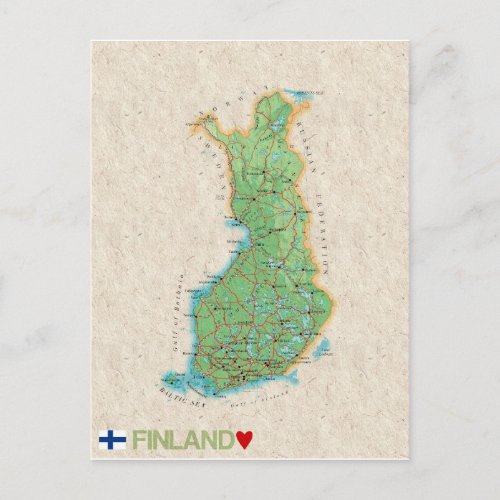 MAP POSTCARDS  Finland