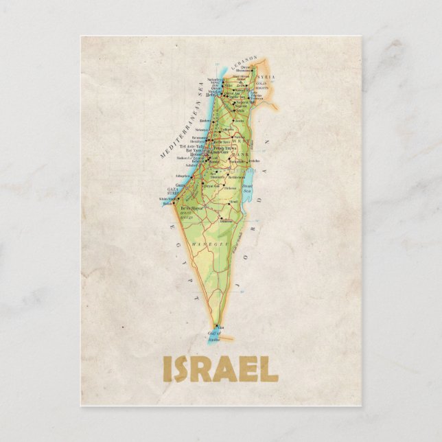 MAP POSTCARDS ♥ Israel (Front)
