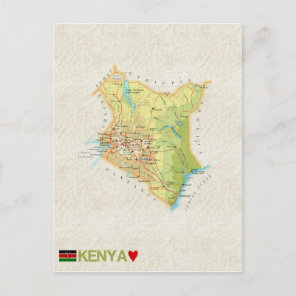 MAP POSTCARDS ♥ Kenya