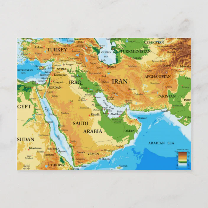 Map Postcards Middle East | Zazzle.com