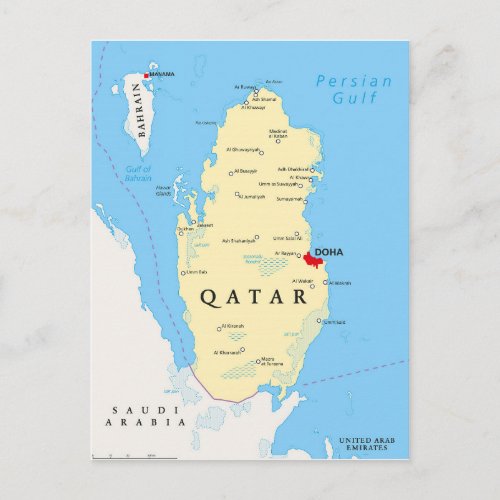 MAP POSTCARDS  Qatar