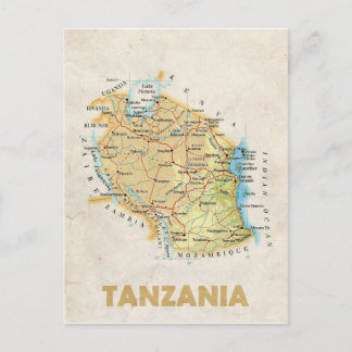 MAP POSTCARDS ♥ Tanzania