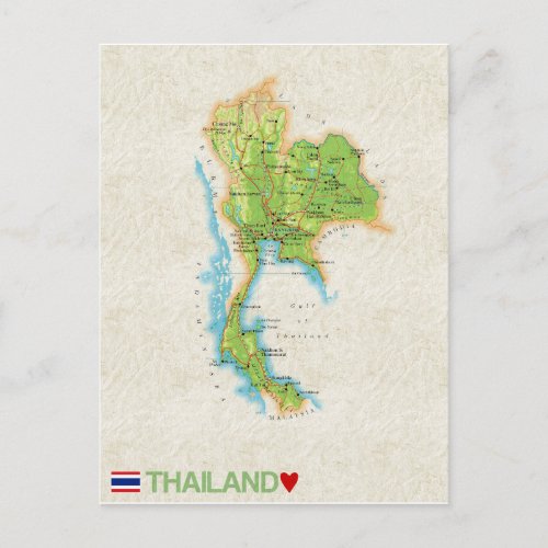 MAP POSTCARDS  Thailand