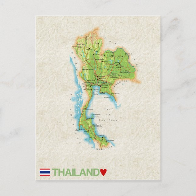 MAP POSTCARDS ♥ Thailand (Front)
