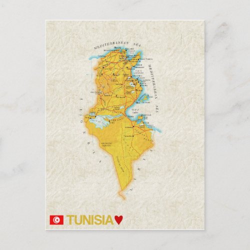 MAP POSTCARDS  Tunisia