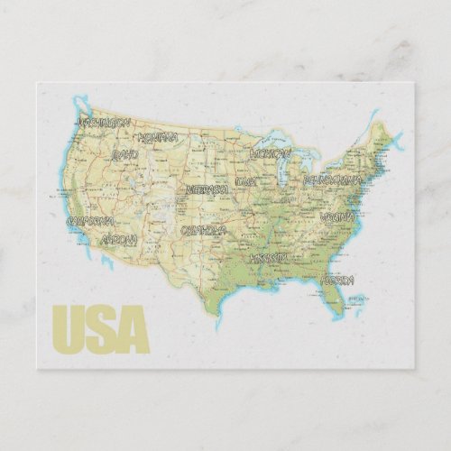 MAP POSTCARDS  USA