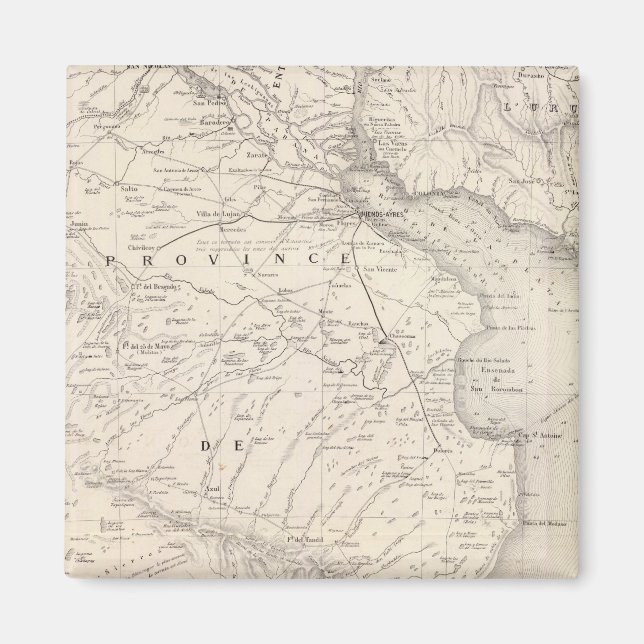 Map, Province of Buenos Aires, neighboring regions Magnet (Front)