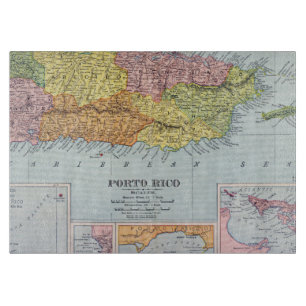 MAP: PUERTO RICO, 1900 CUTTING BOARD