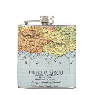 MAP: PUERTO RICO, 1900 FLASK