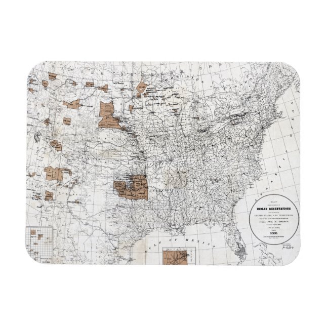 MAP: RESERVATIONS, 1888 MAGNET (Horizontal)