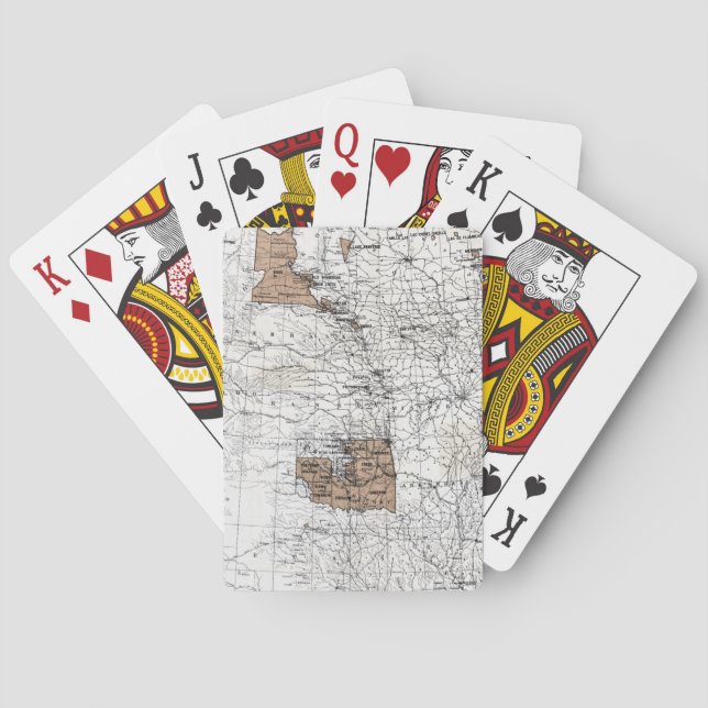 MAP: RESERVATIONS, 1888 POKER CARDS (Back)