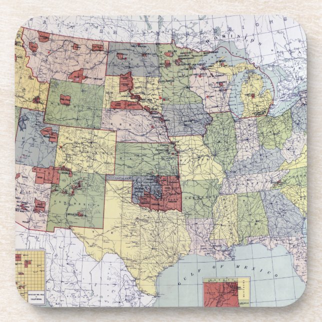 MAP: RESERVATIONS, 1892 BEVERAGE COASTER (Front)