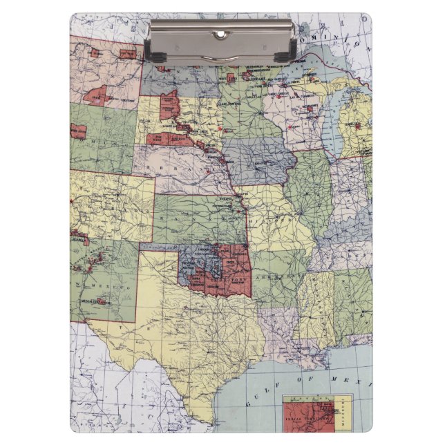 MAP: RESERVATIONS, 1892 CLIPBOARD (Front)