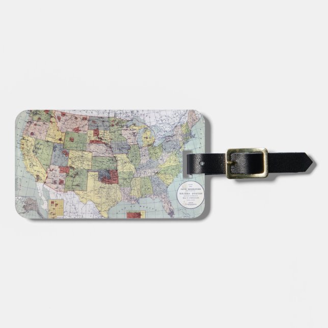 MAP: RESERVATIONS, 1892 LUGGAGE TAG (Front Horizontal)