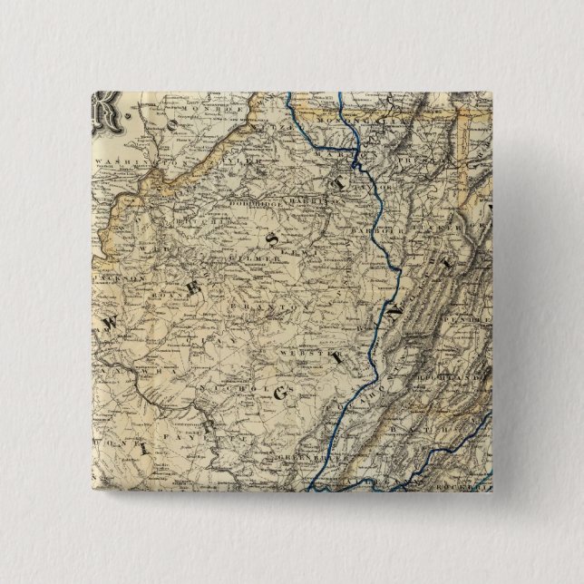 Map Richmond and Louisville RR Pinback Button (Front)