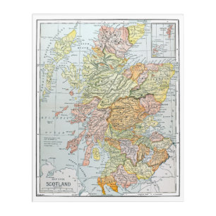 MAP: SCOTLAND ACRYLIC PRINT