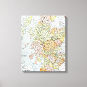 MAP: SCOTLAND CANVAS PRINT