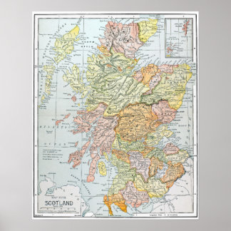 MAP: SCOTLAND POSTER