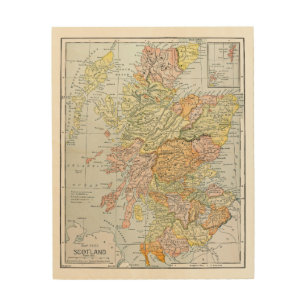 MAP: SCOTLAND WOOD WALL ART