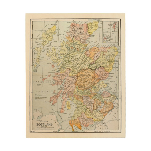 MAP: SCOTLAND WOOD WALL ART (Front)