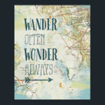 Map Sentiments Poster<br><div class="desc">© Katie Pertiet / Wild Apple. Inspiration on map, wonder and wander</div>