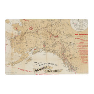 Map Showing Routes from San Francisco to Alaska Placemat
