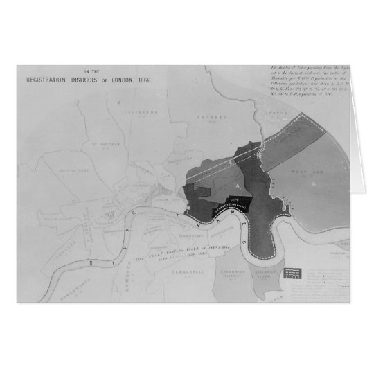 Map showing the Distribution of Deaths Cards (Front Horizontal)