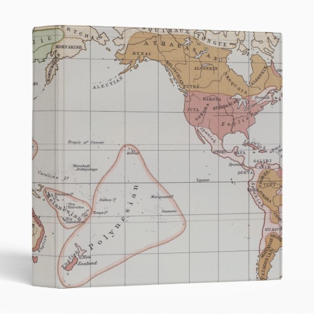 Map showing the Languages of the World 3 Ring Binder (Front/Spine)
